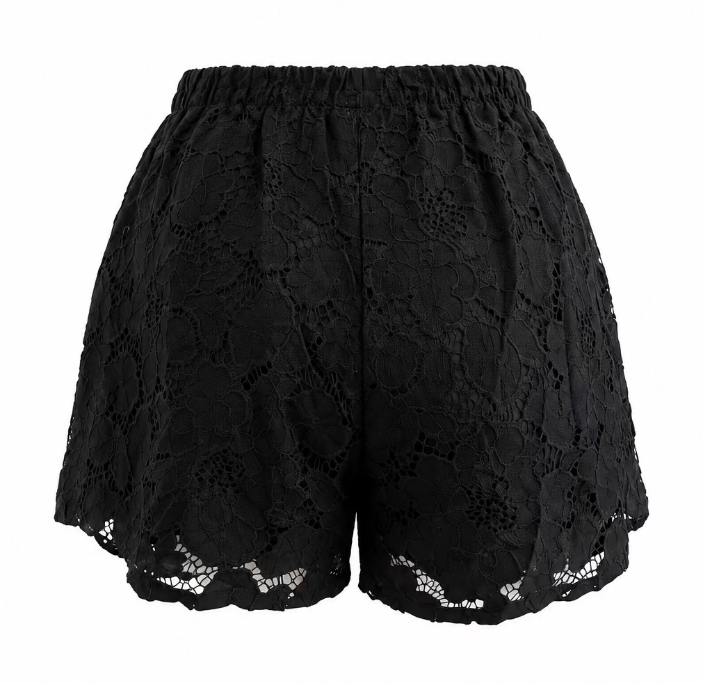 Sharni Lace Top & Short Set Black