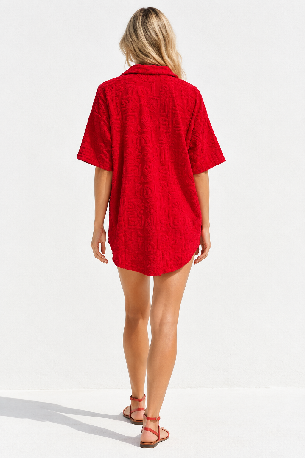 The Towelling Edit Short Set Red