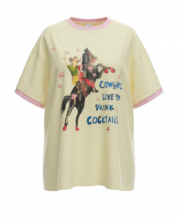 Cowgirls & Cocktails Tee Yellow
