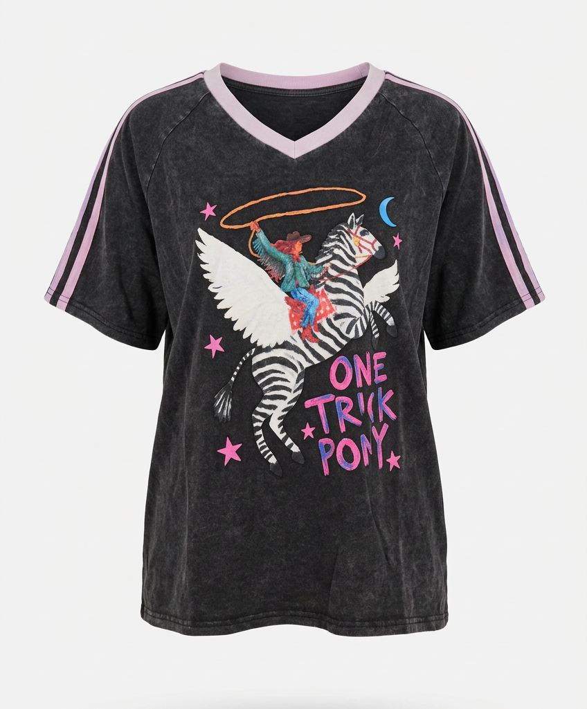 One Trick Pony Tee Acid Black