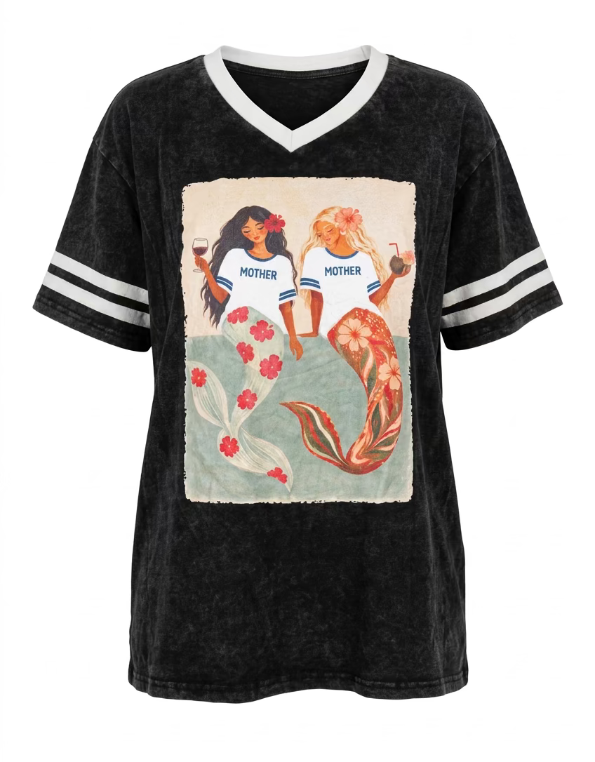 Mother Mermaid Tee Acid Black
