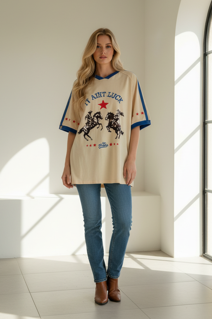 It Ain't Luck Tee Beige