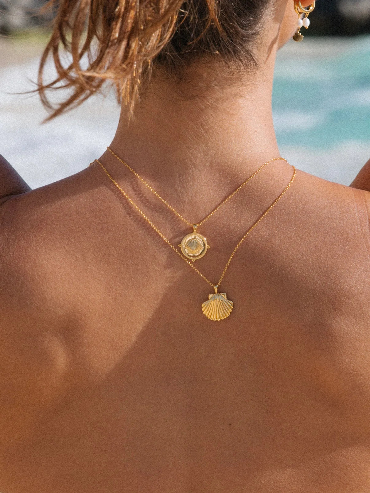 Sun Shell Necklace in 18k Gold Vermeil
