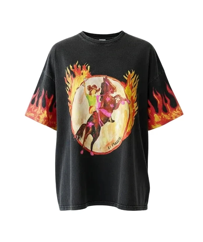 Flamin Cowgirl Tee By Frankie Black