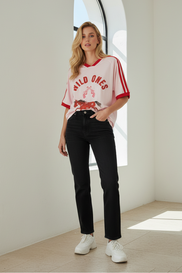 Wild Ones By Frankie Tee Pale Pink
