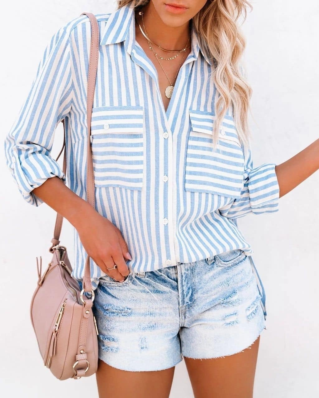 Phoebe Cotton Shirt Light Blue