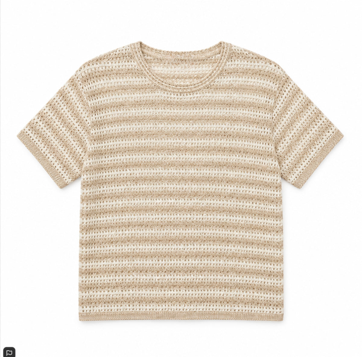Nina Knit Tee by Little Lies Natural/White