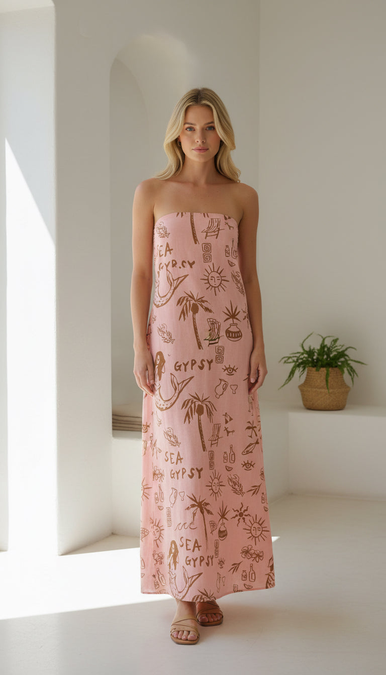 Peach Sea Gypsy Maxi Dress