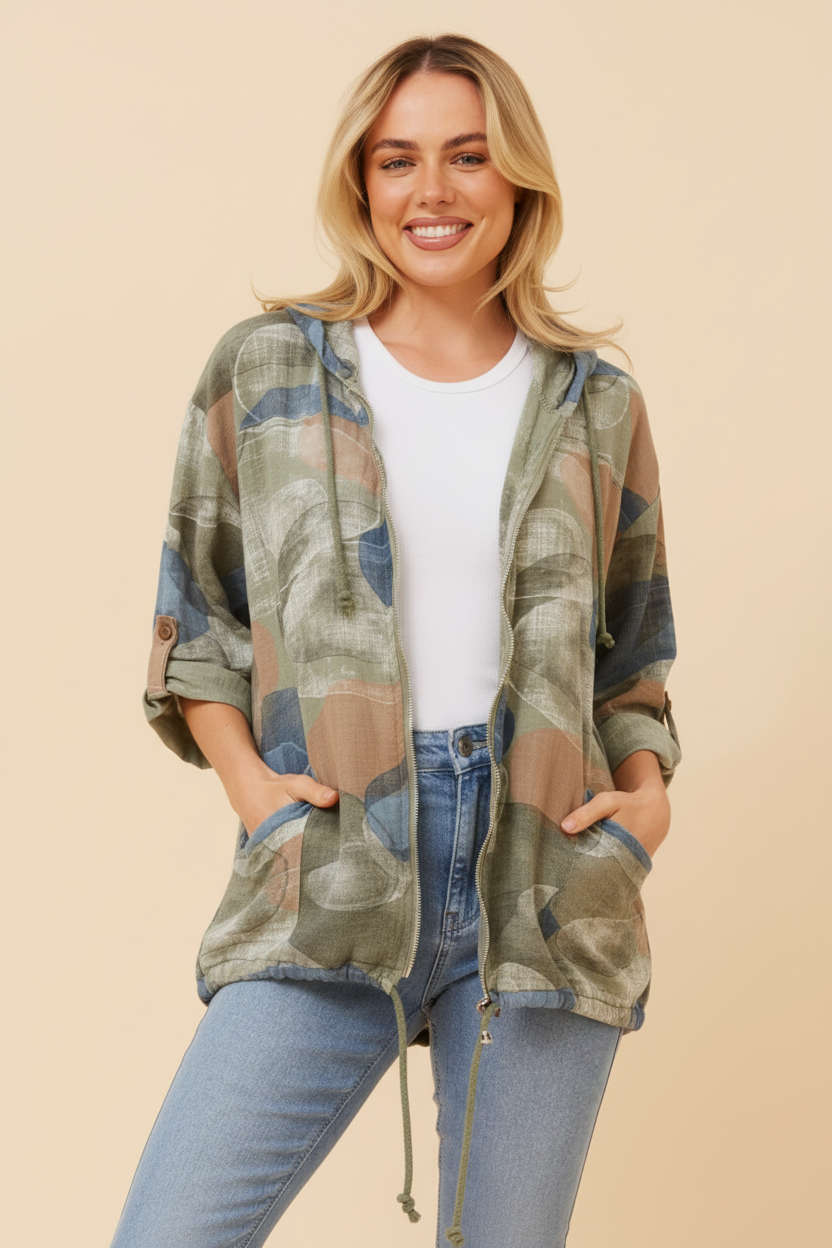 Siena Italian Jacket Paisley Sage