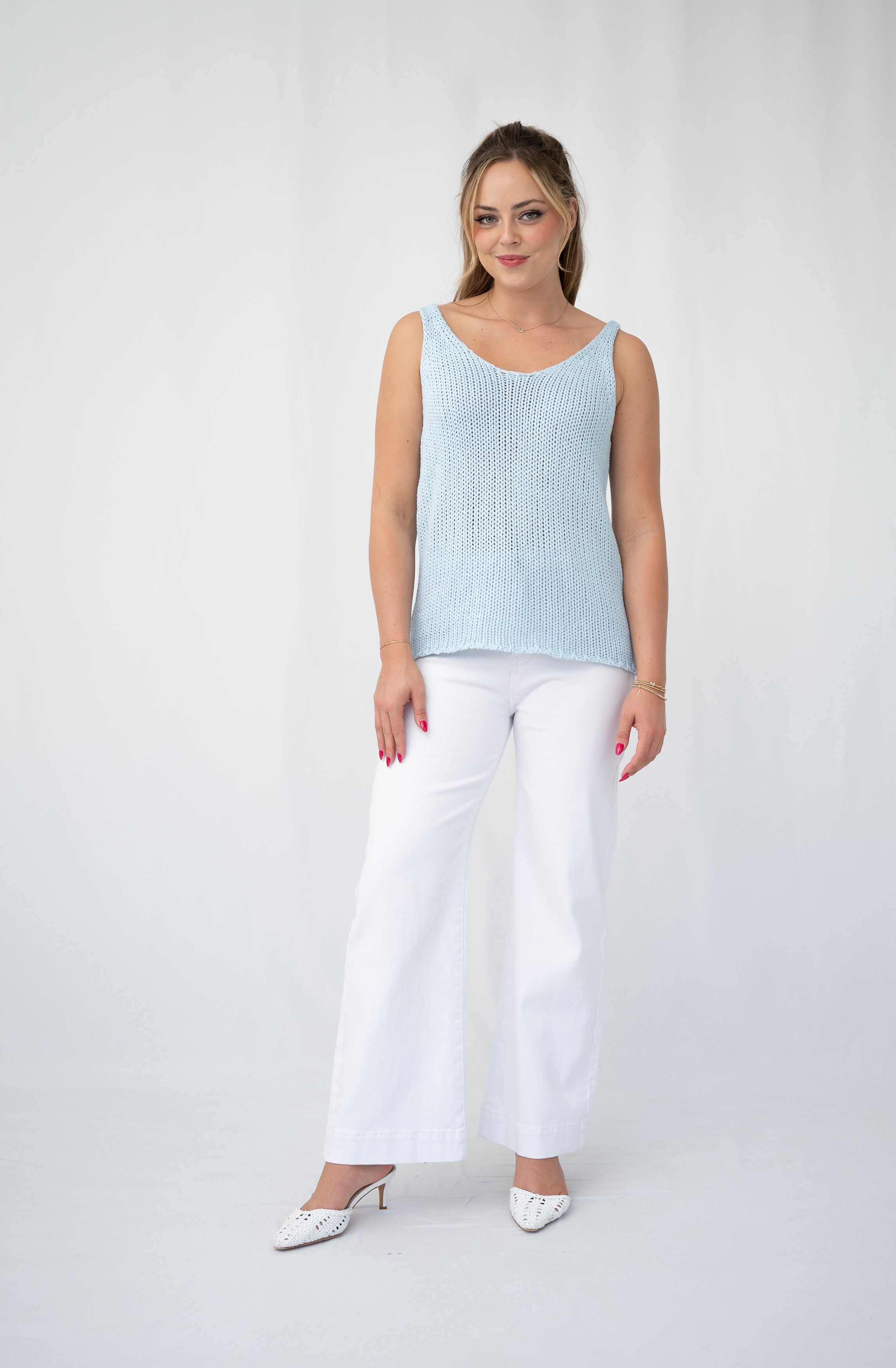 Holly Knit Tank Top - Blue