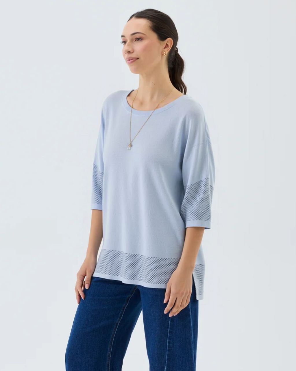 Keisha Knit Top Baby Blue