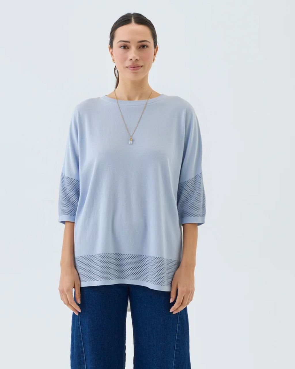Keisha Knit Top Baby Blue
