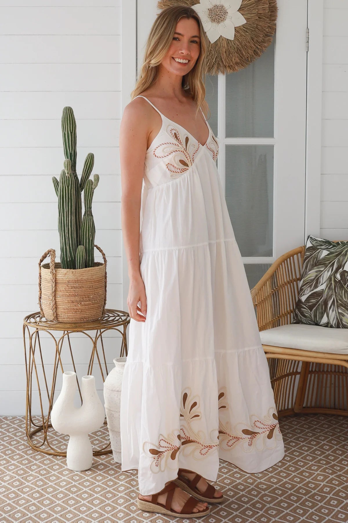 Lumiere Cotton Maxi Dress White