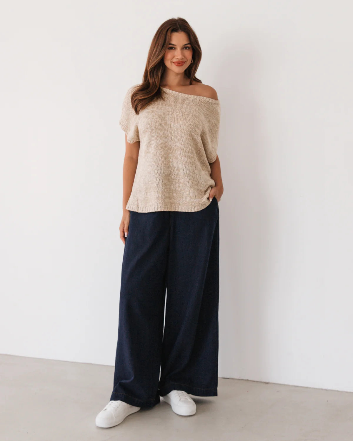 Sophia Off Shoulder Knit Oatmeal