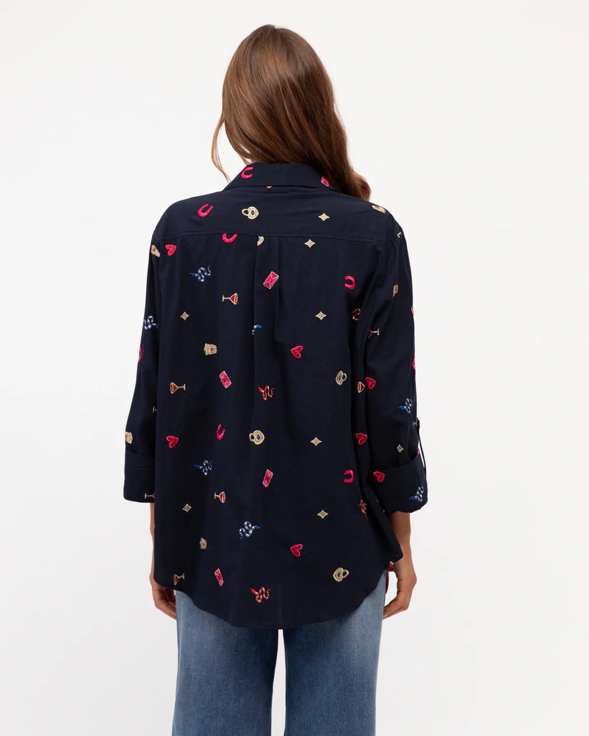 LA Embroidered Shirt Navy