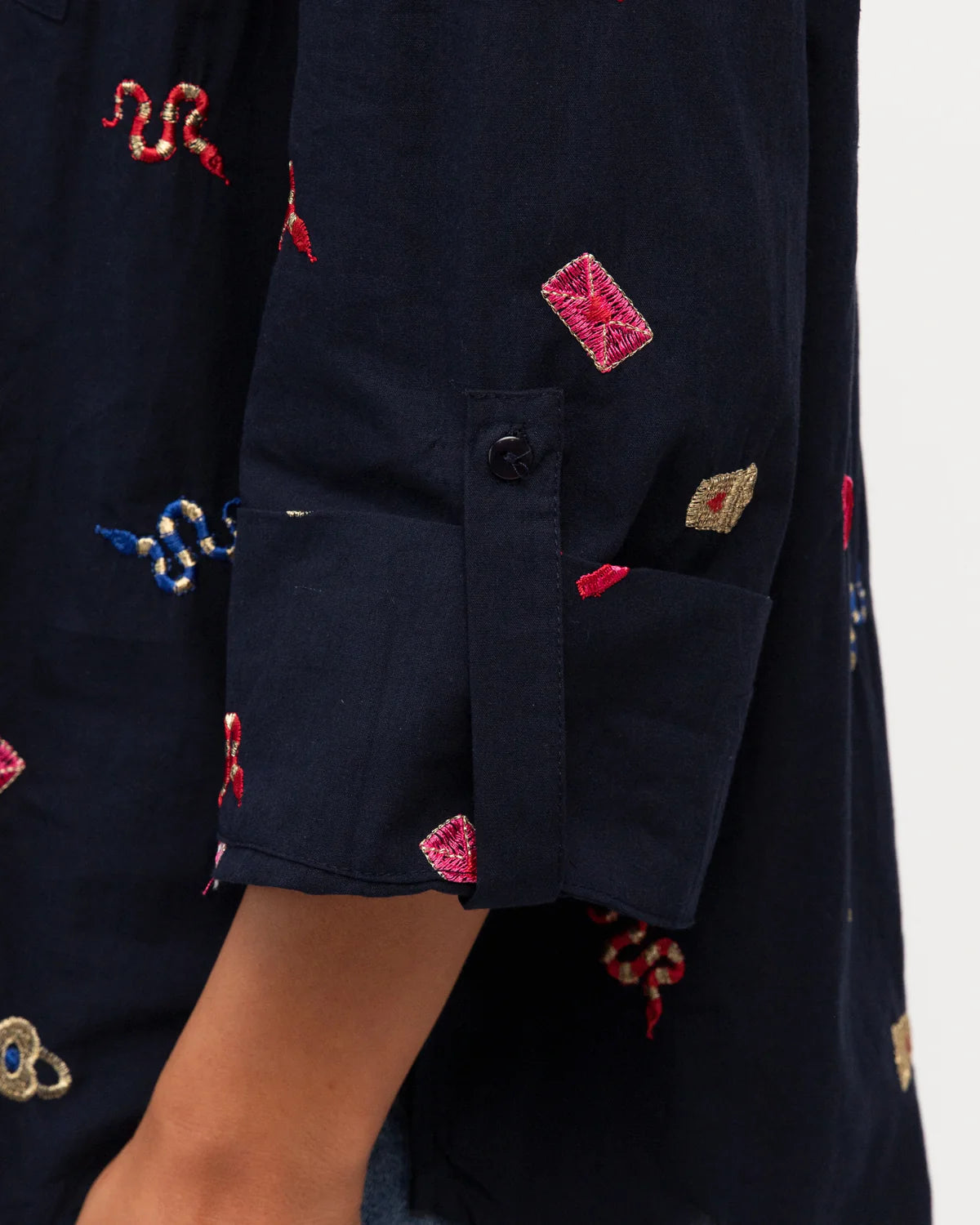 LA Embroidered Shirt Navy