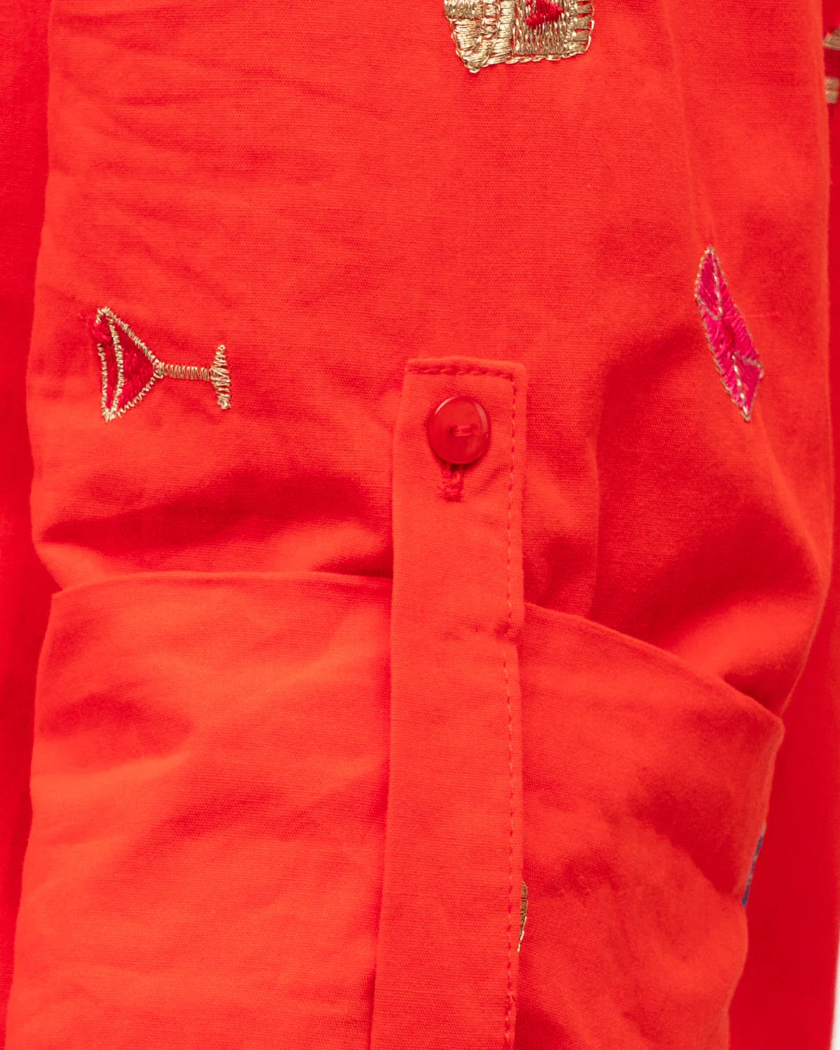 LA Embroidered Shirt Tangerine