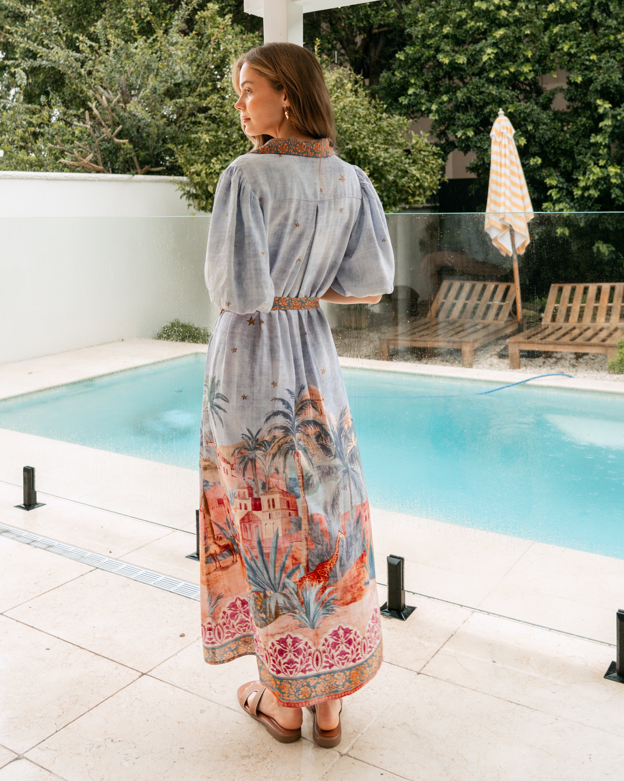 Desert Mirage Collared Maxi Dress