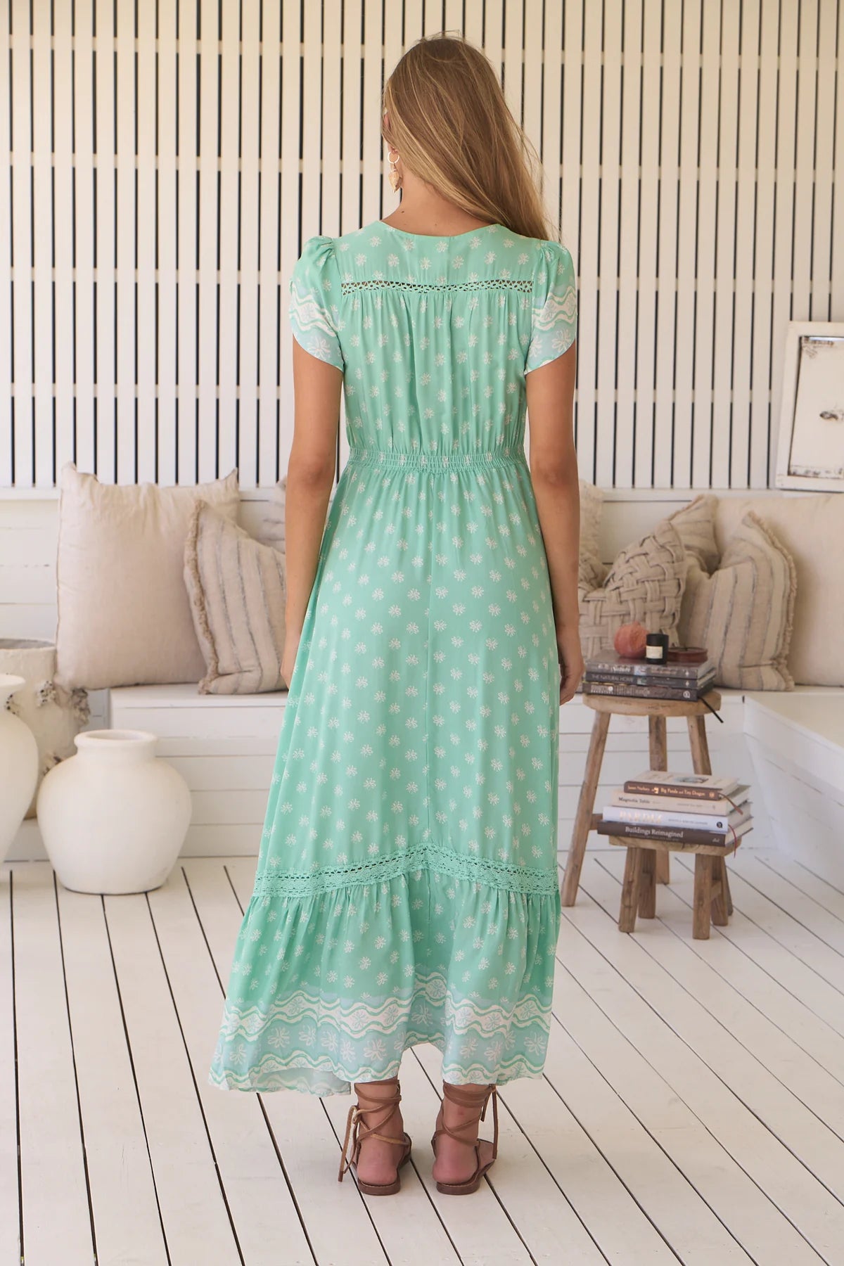 Sea Foam Carmen Maxi Dress