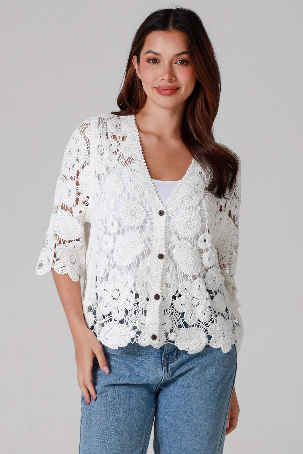 Willow Crochet Top White