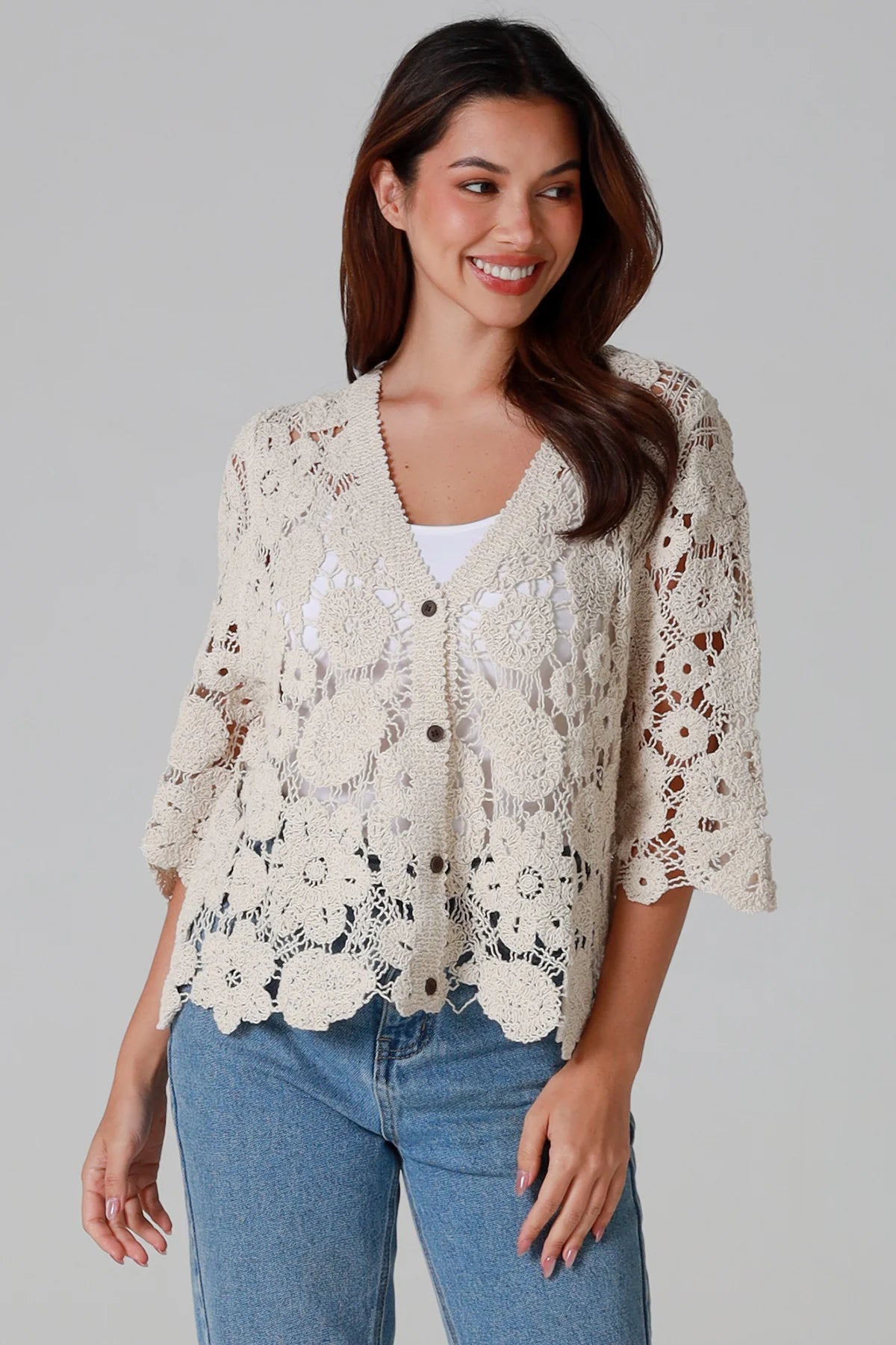 Willow Crochet Top Beige
