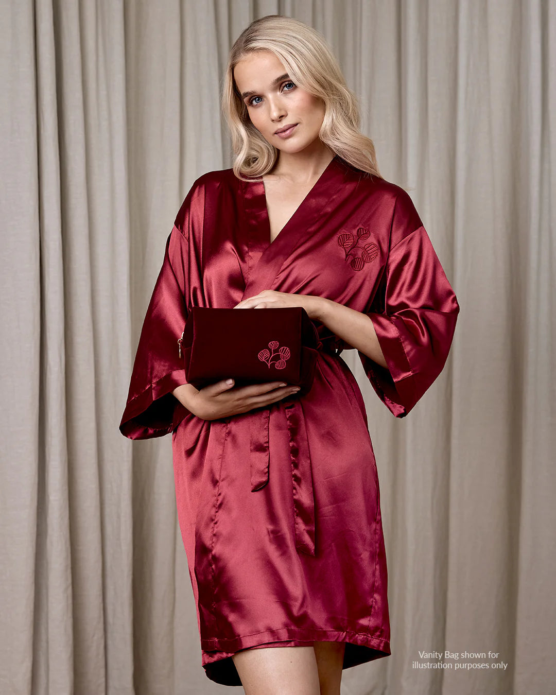 Satin Robe - Ruby & Pearl