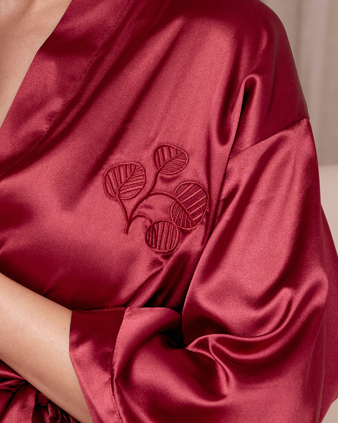 Satin Robe - Ruby & Pearl