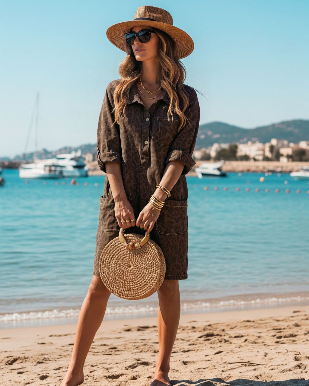 Leopard Denim Mini Dress