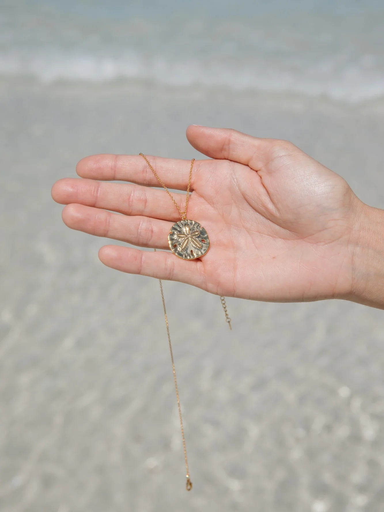 Sand Dollar Necklace in 18k Gold Vermeil