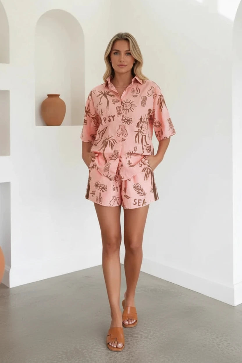 Sea Gypsy By Frankie Racer Set Peach