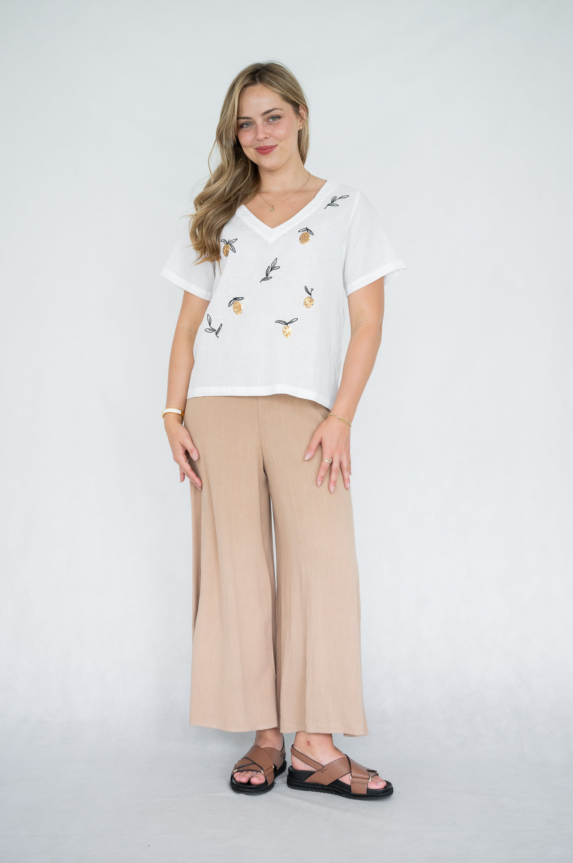Classic Wide Leg Linen Pant