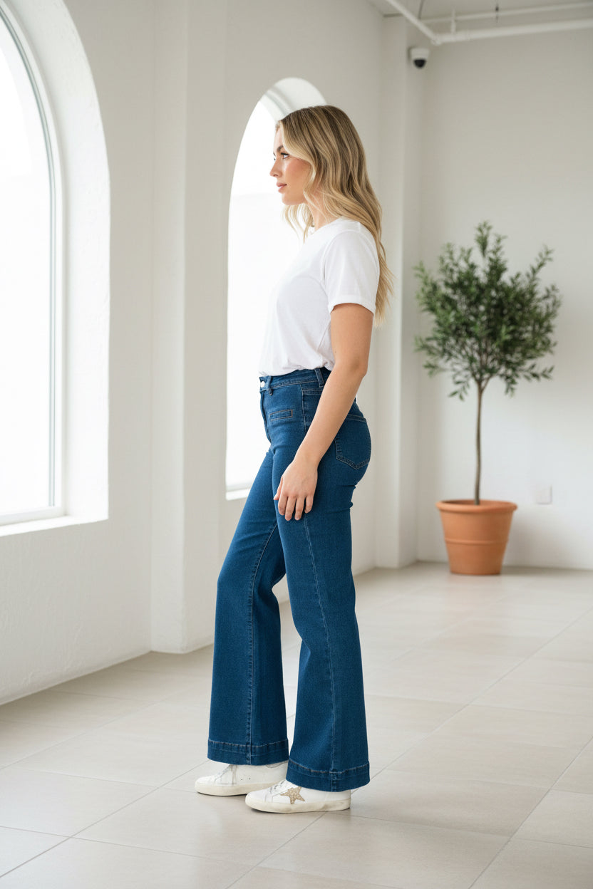 Classic Wide Leg Jean Dark Denim