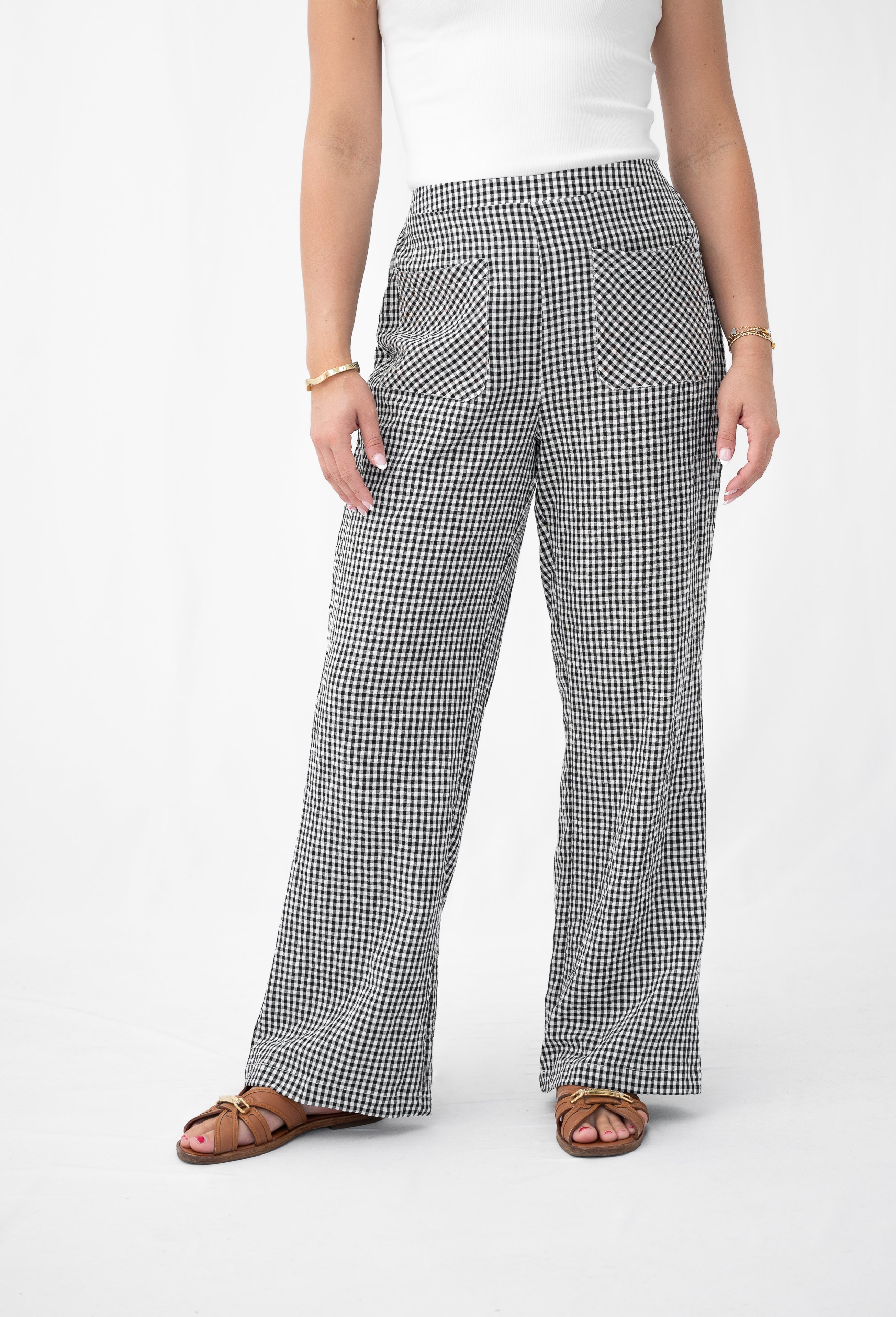 Jameson Gingham Pant Black