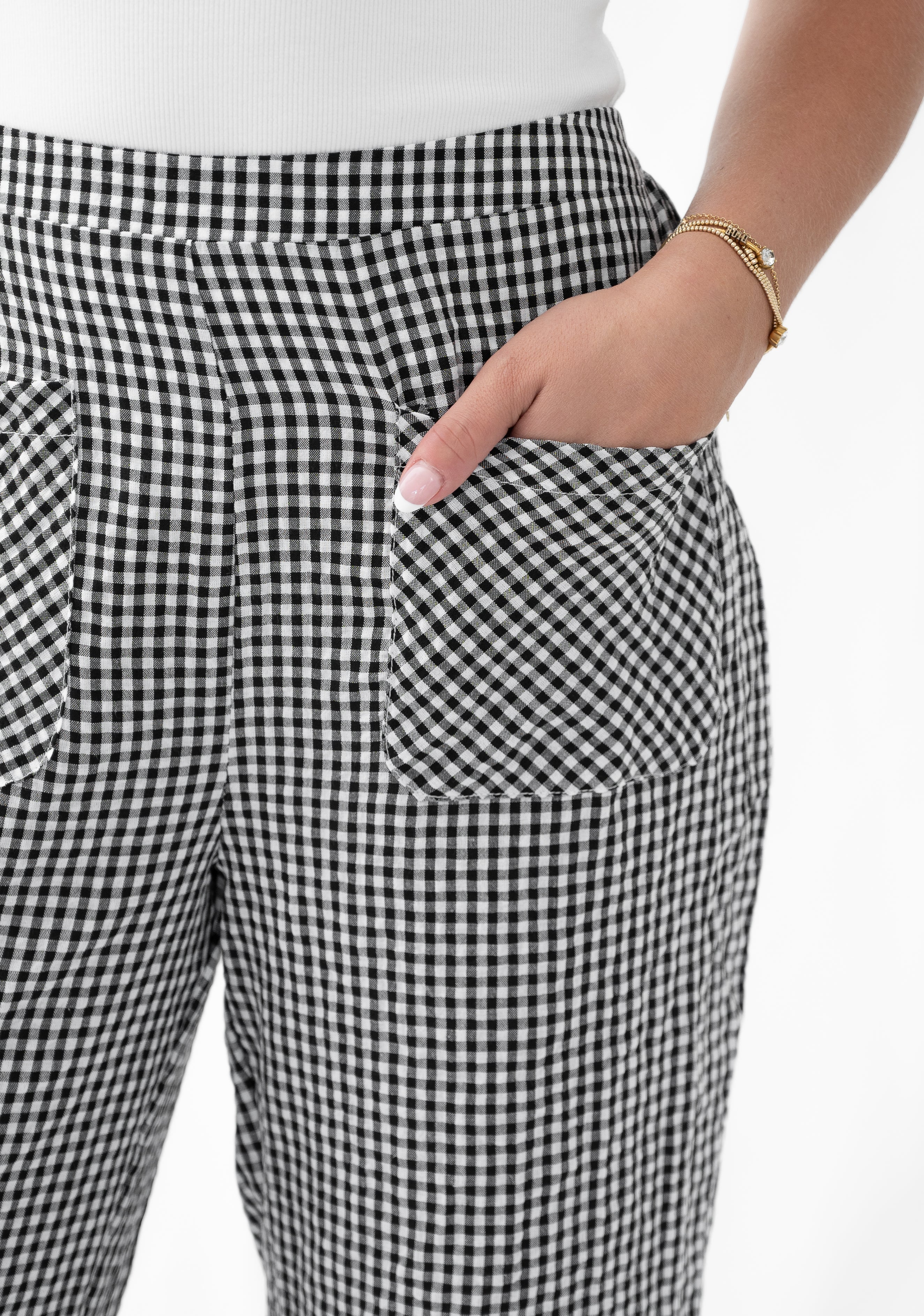 Jameson Gingham Pant Black