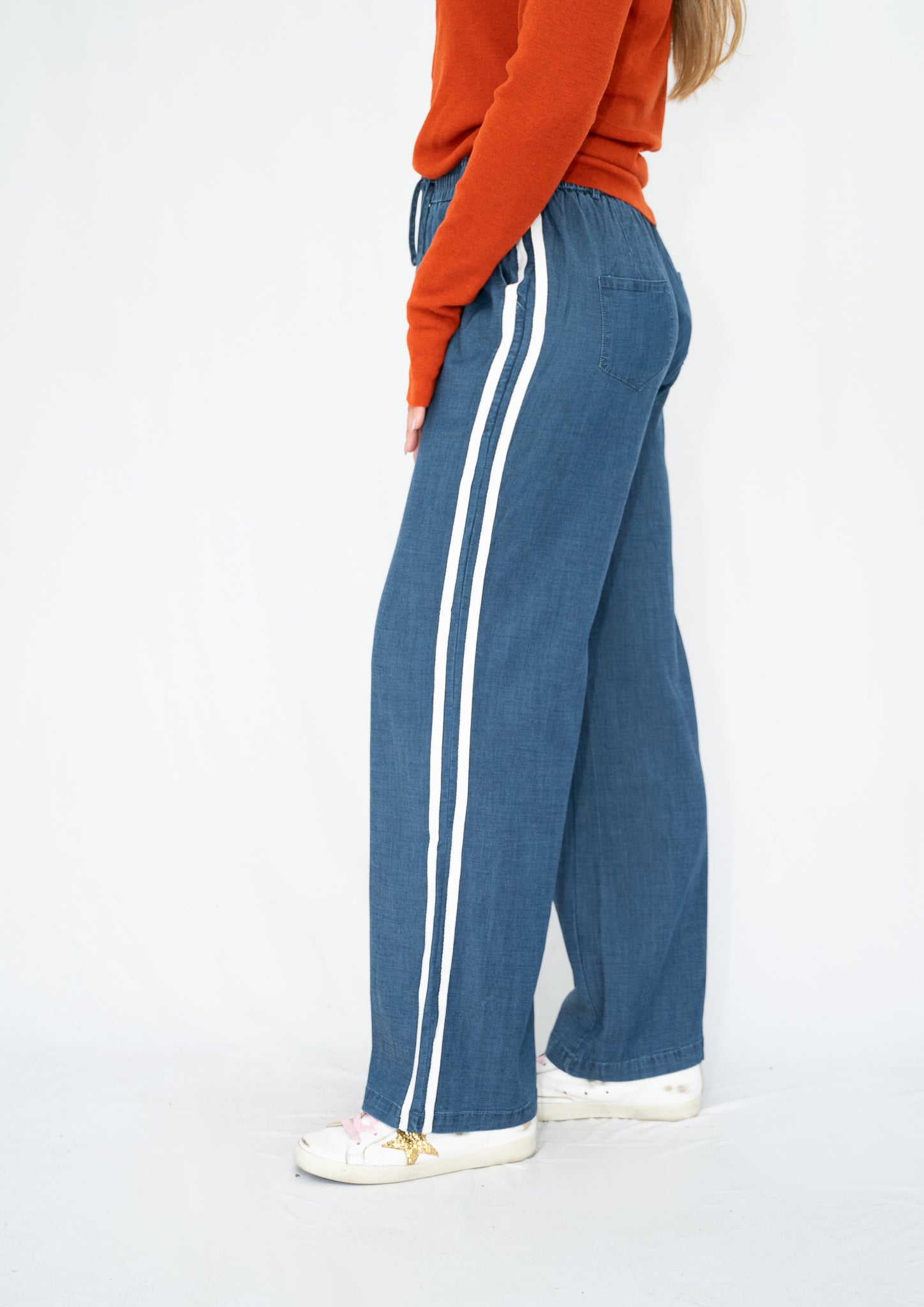 Luna Denim Racer Stripe Pant