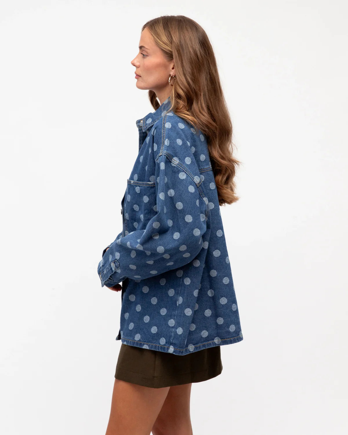 Dotty Denim Shacket
