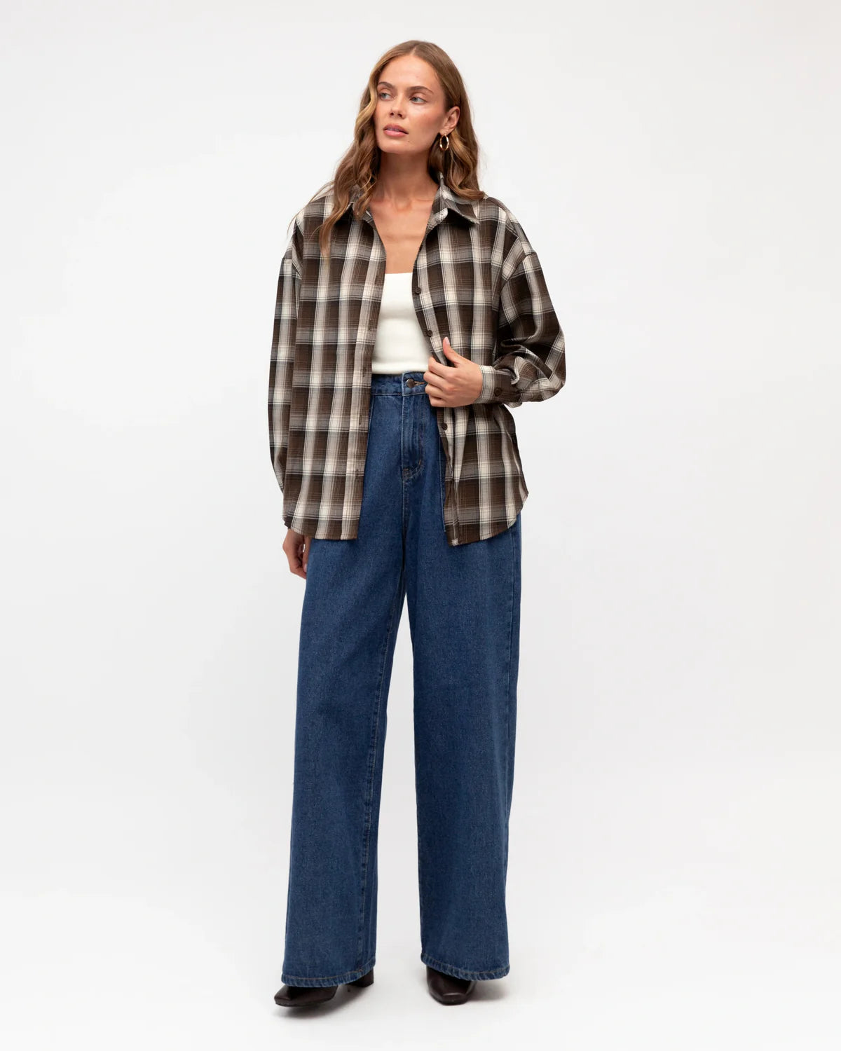 Sam Check Shirt Chocolate