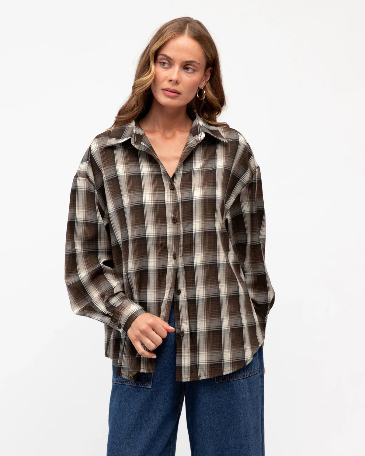 Sam Check Shirt Chocolate