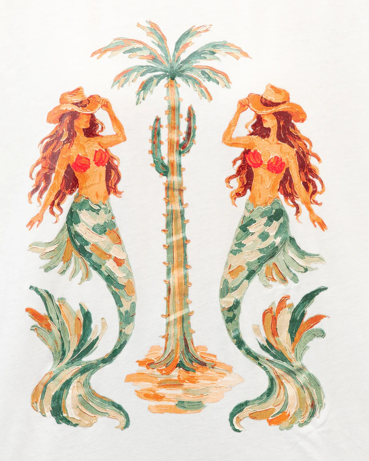Twin Mermaid Cowboy Tee