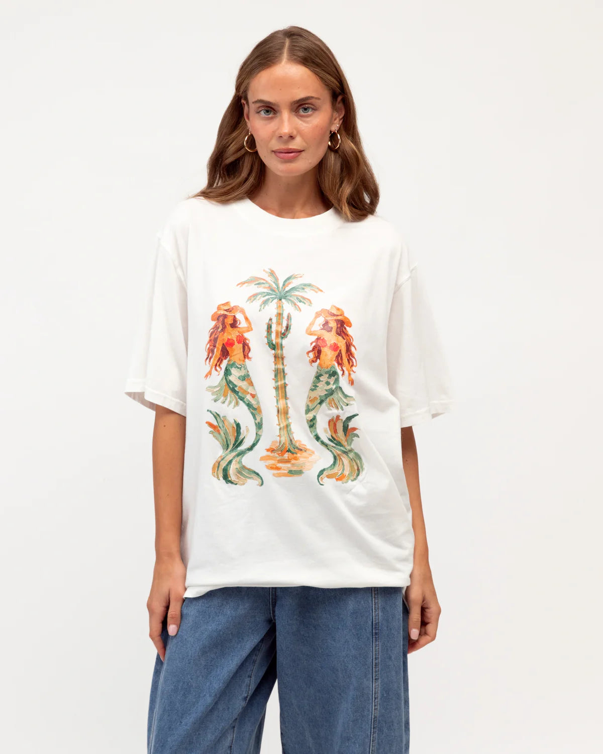 Twin Mermaid Cowboy Tee