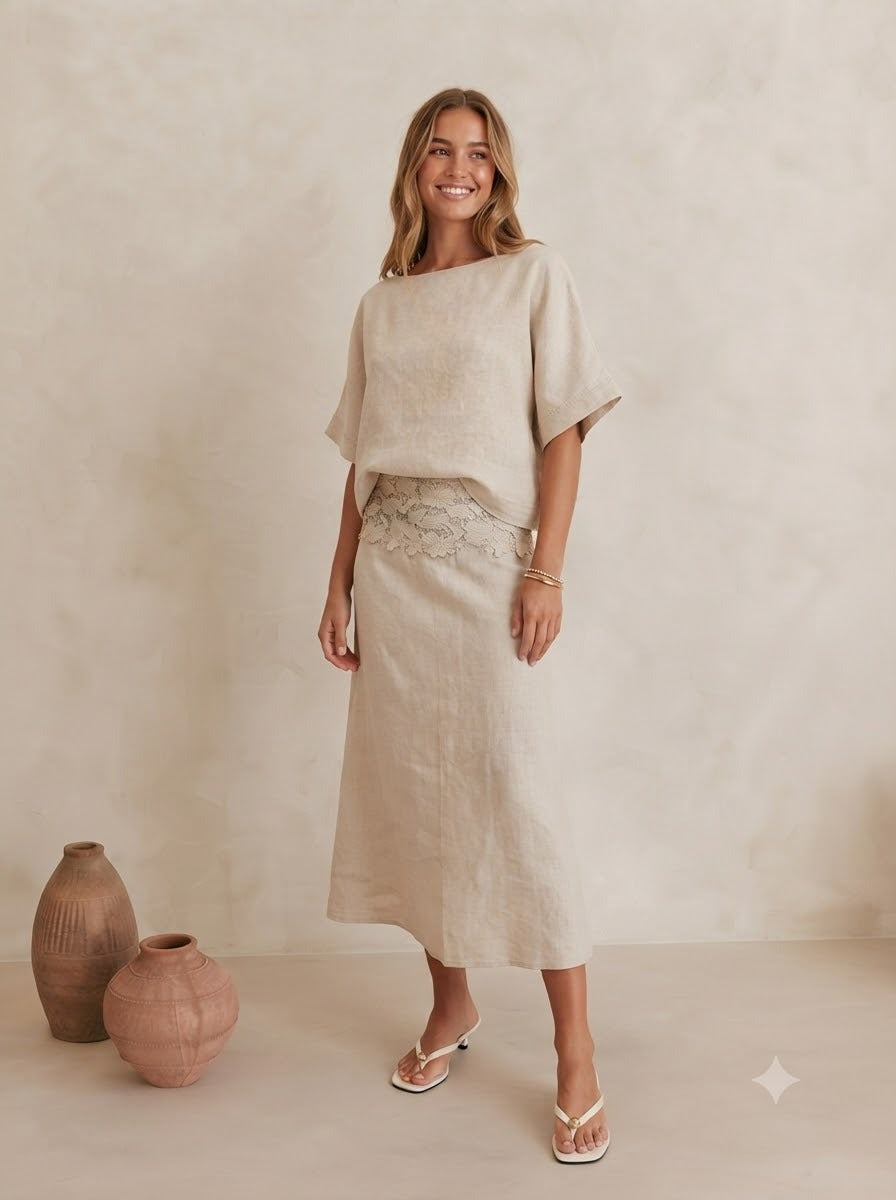 Maree Linen Blend Top Natural