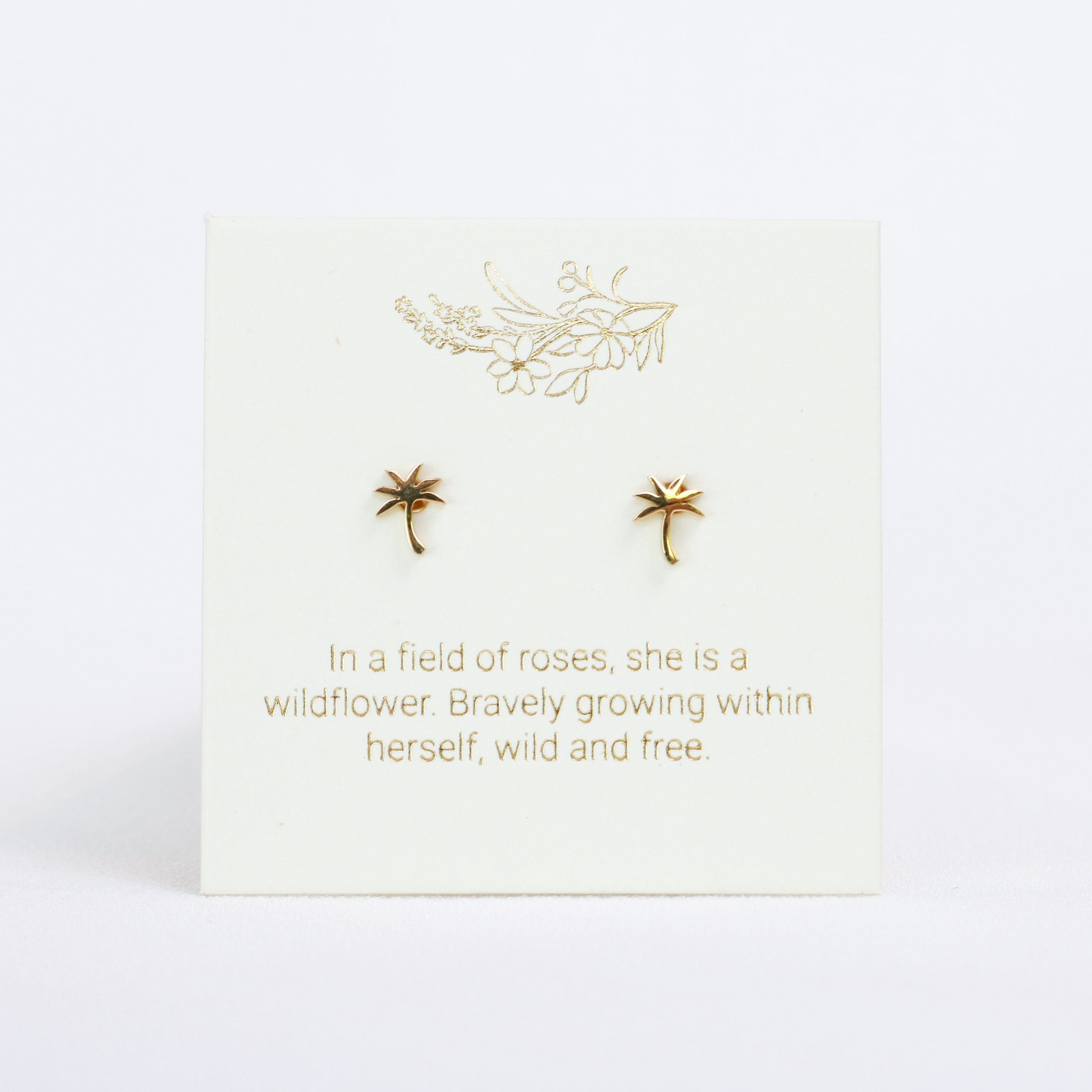 Palm Trees Earrings in Gold or Silver