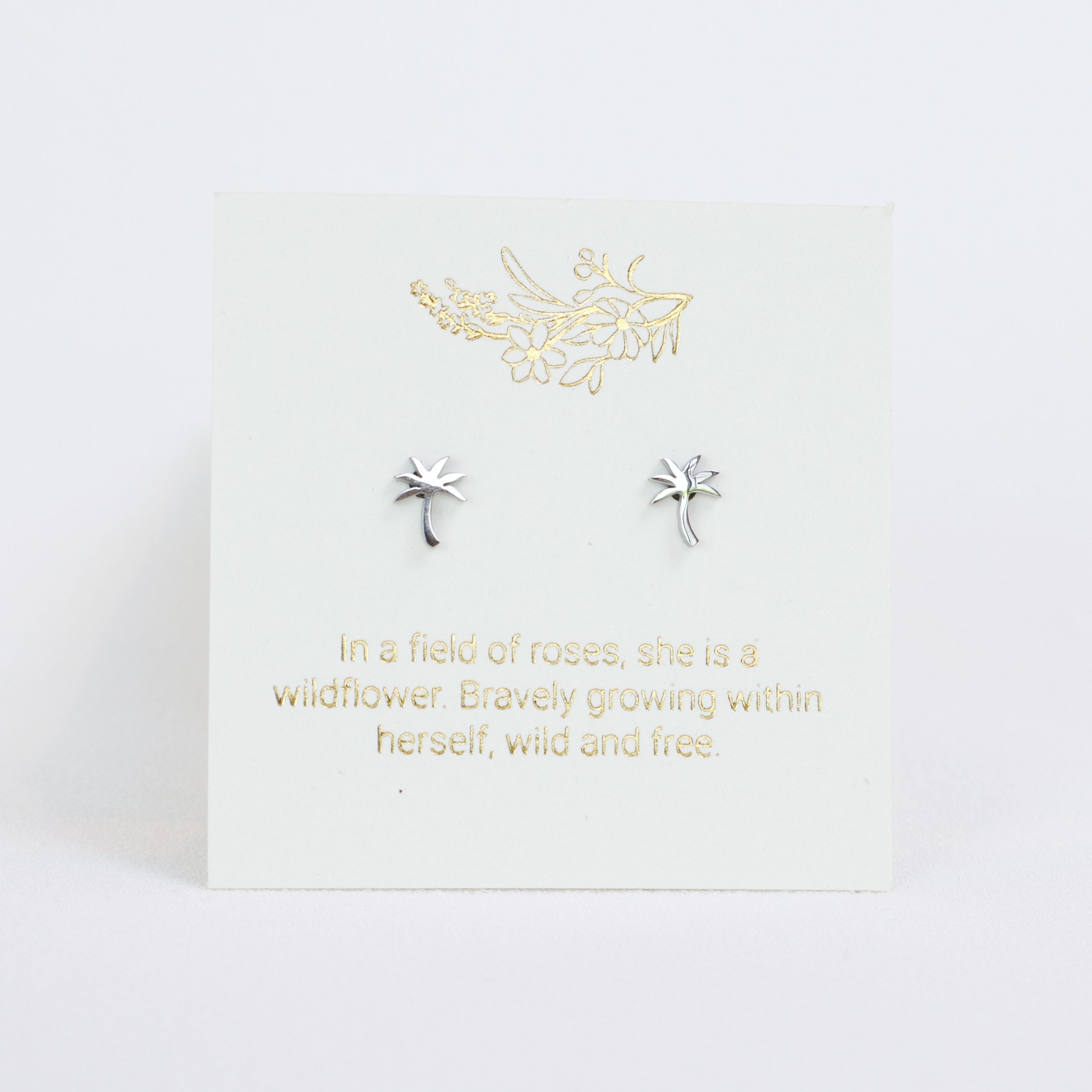 Palm Trees Earrings in Gold or Silver