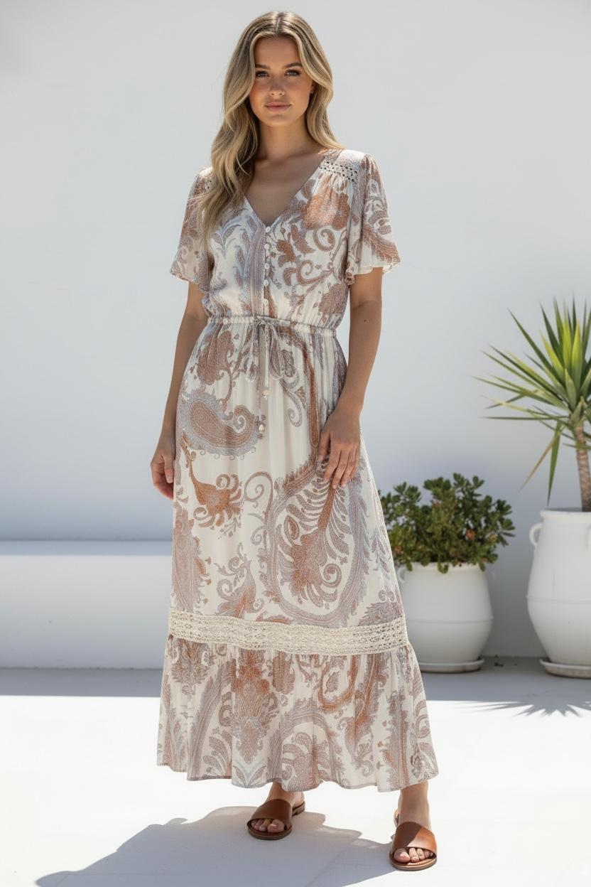 Mia Paisley Maxi Dress