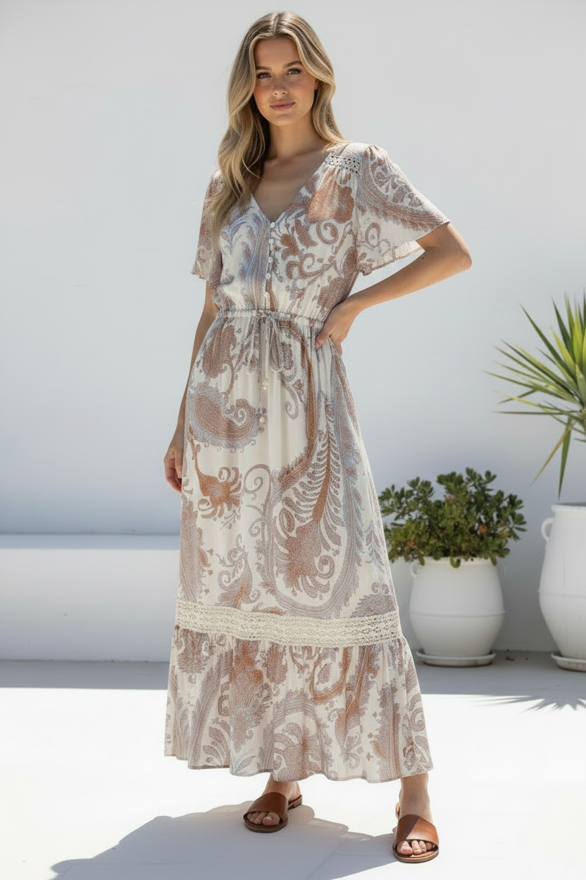 Mia Paisley Maxi Dress