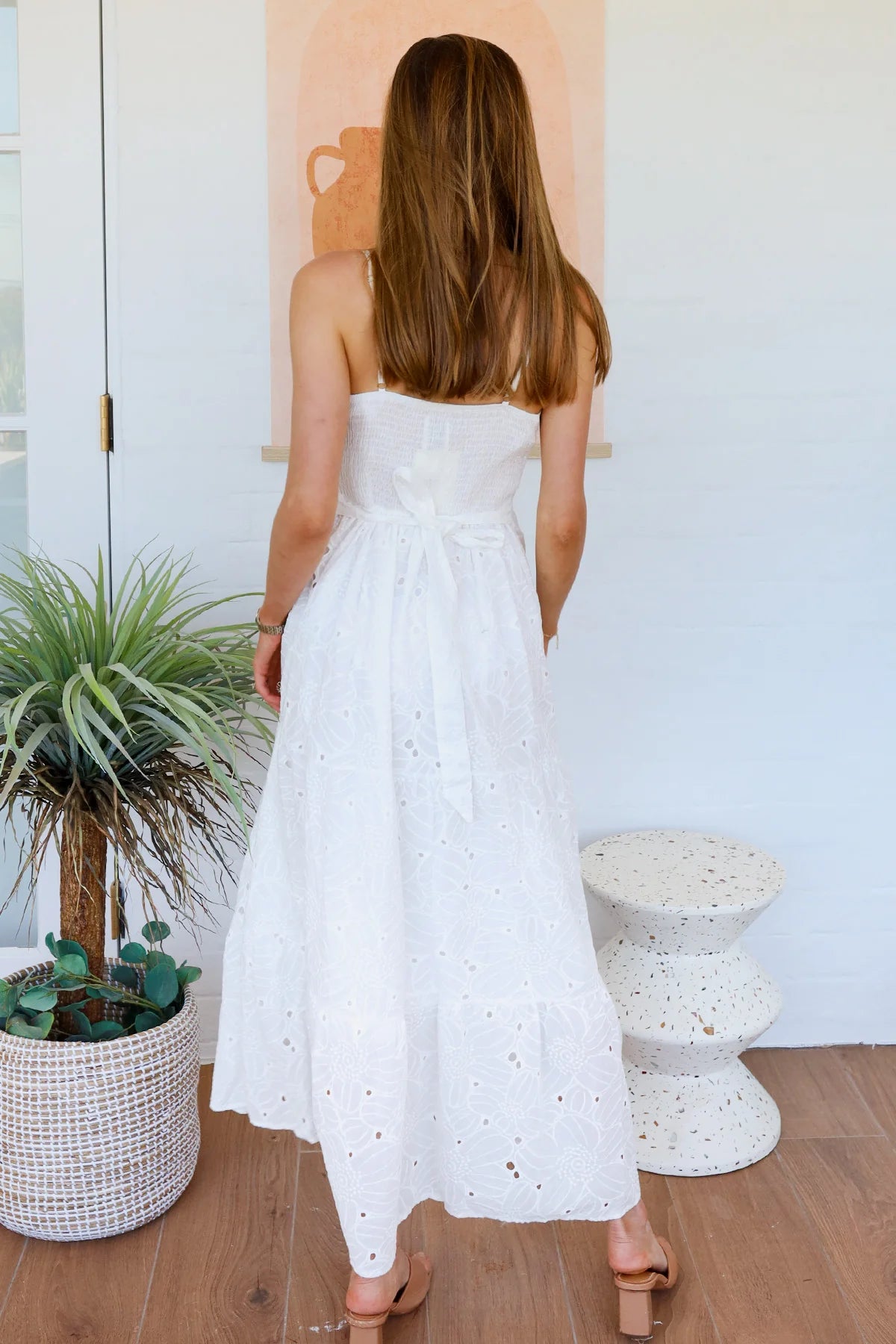 Summer Lace Broderie Maxi Dress