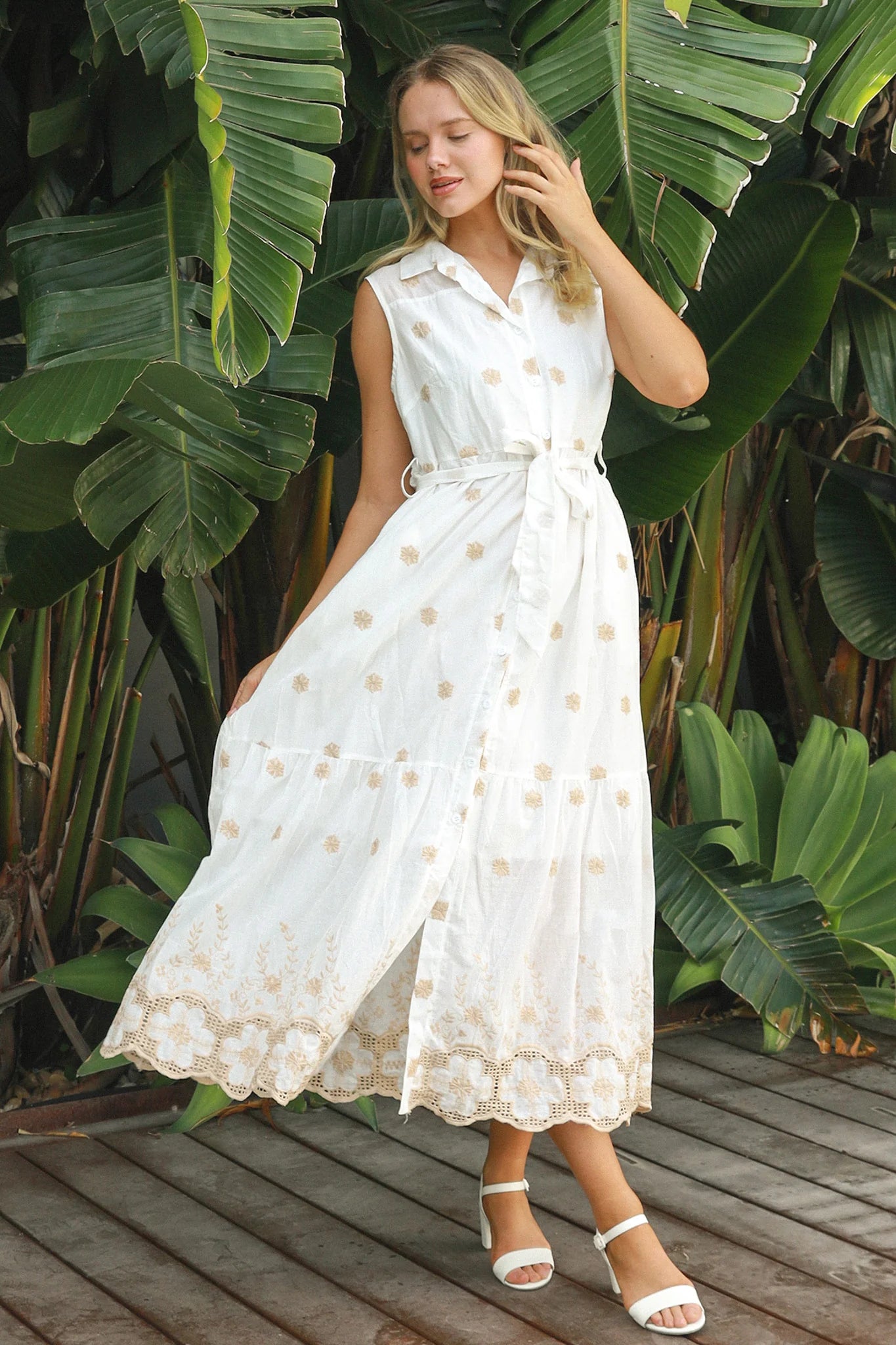 Sandswept Collared Midi Dress