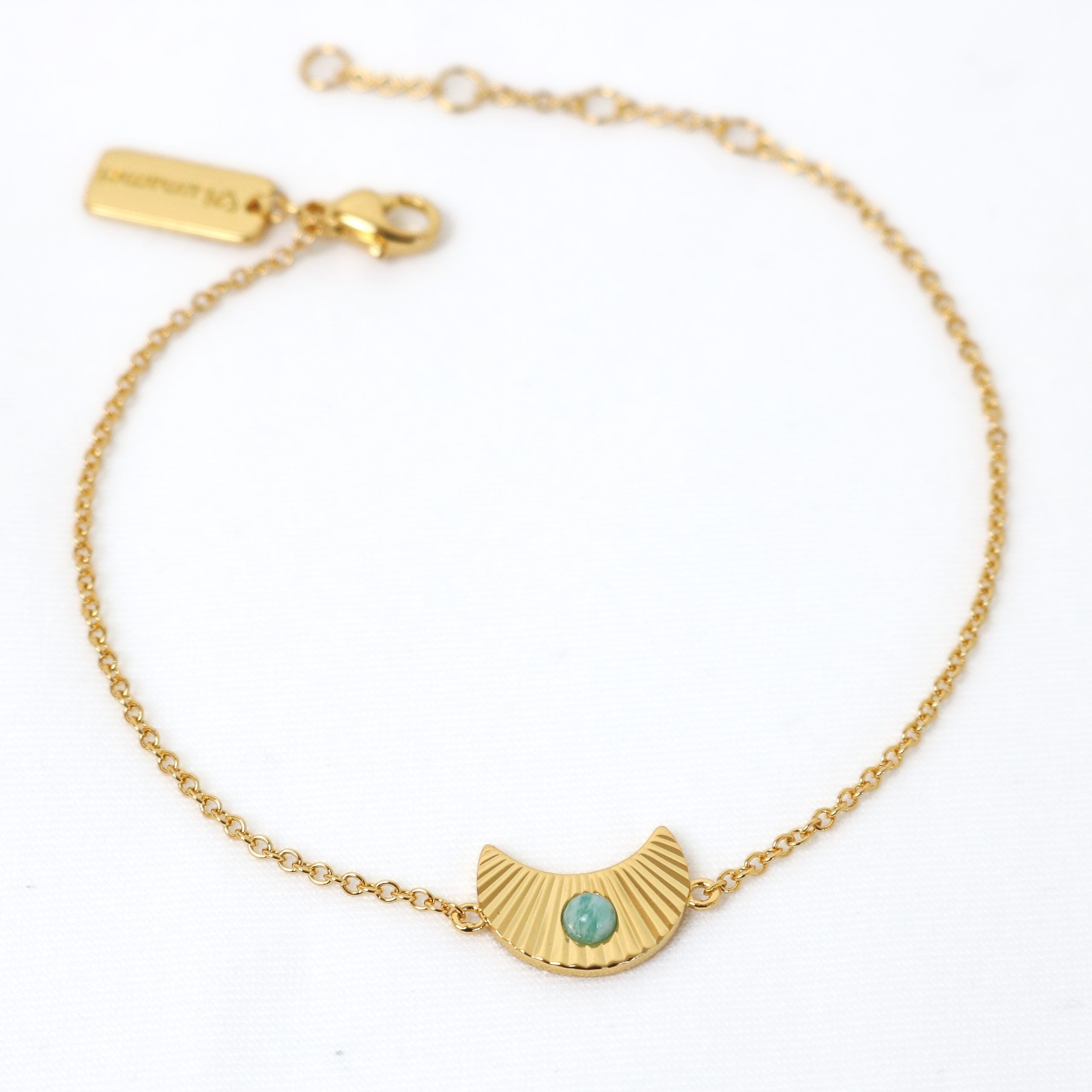 Ray of Light Bracelet in Gold with Green Amazonite