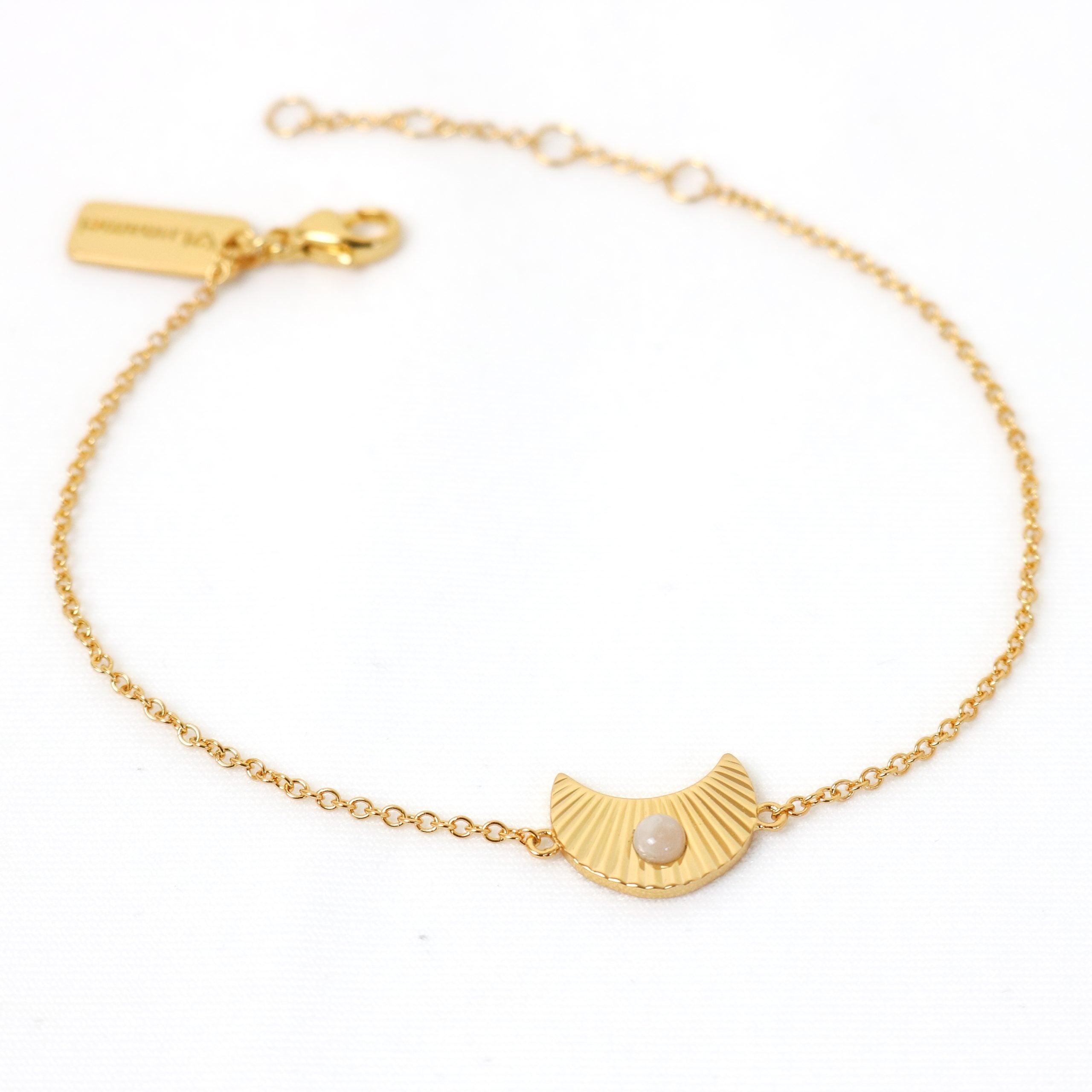 Ray Of Light Bracelet in Gold with Rose Quartz