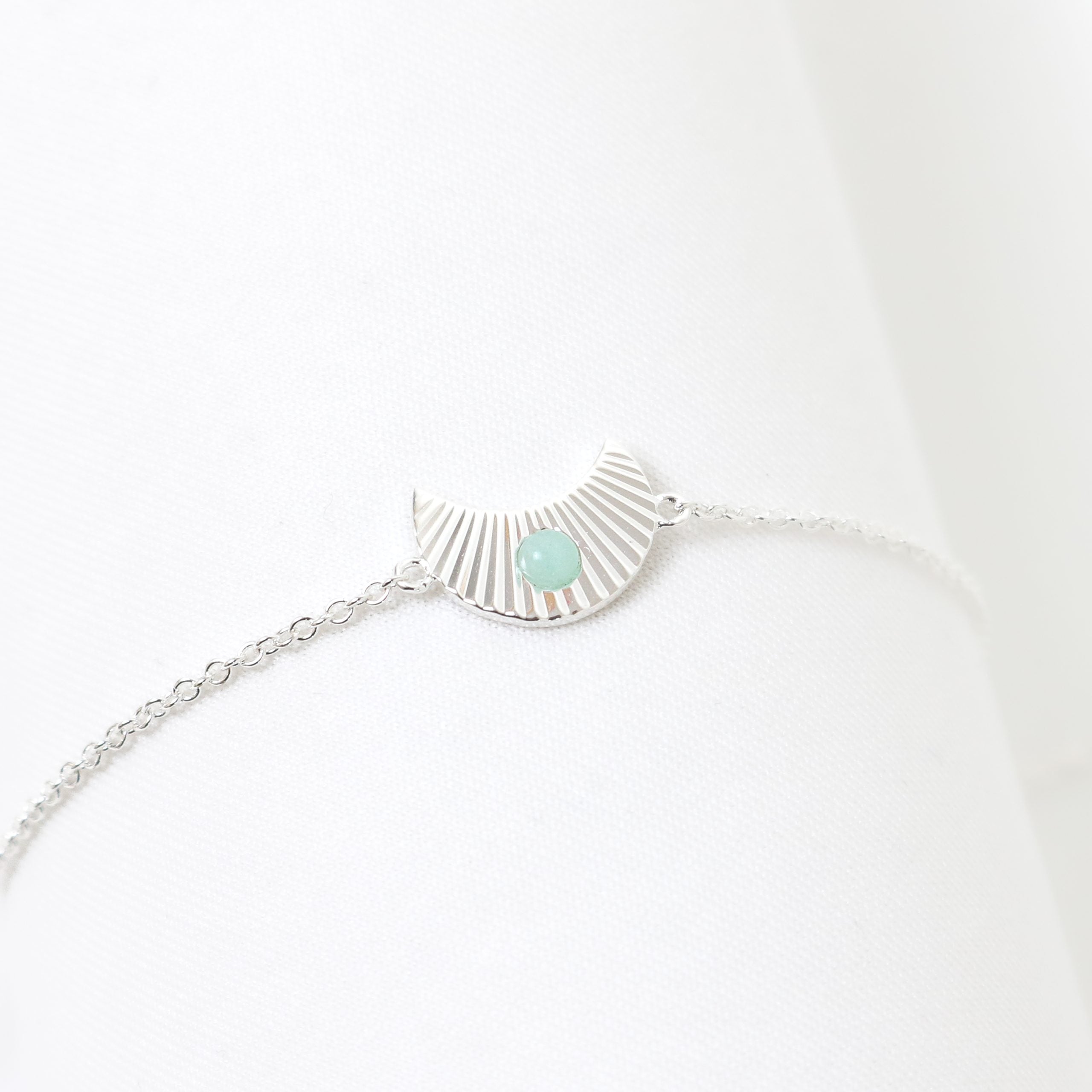 Ray Of Light Bracelet in Silver with Green Amazonite